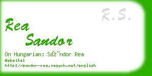 rea sandor business card